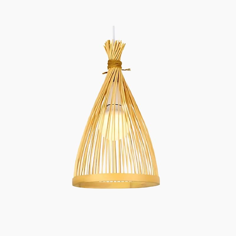 Suspension design bambou tressé inspiration nid