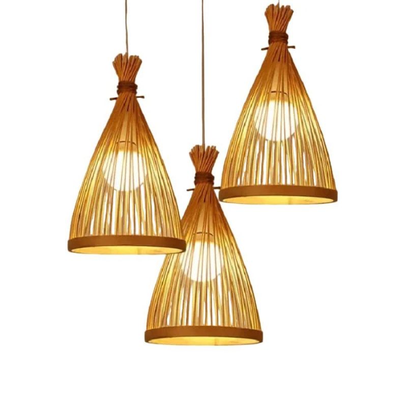 Suspension design bambou tressé inspiration nid