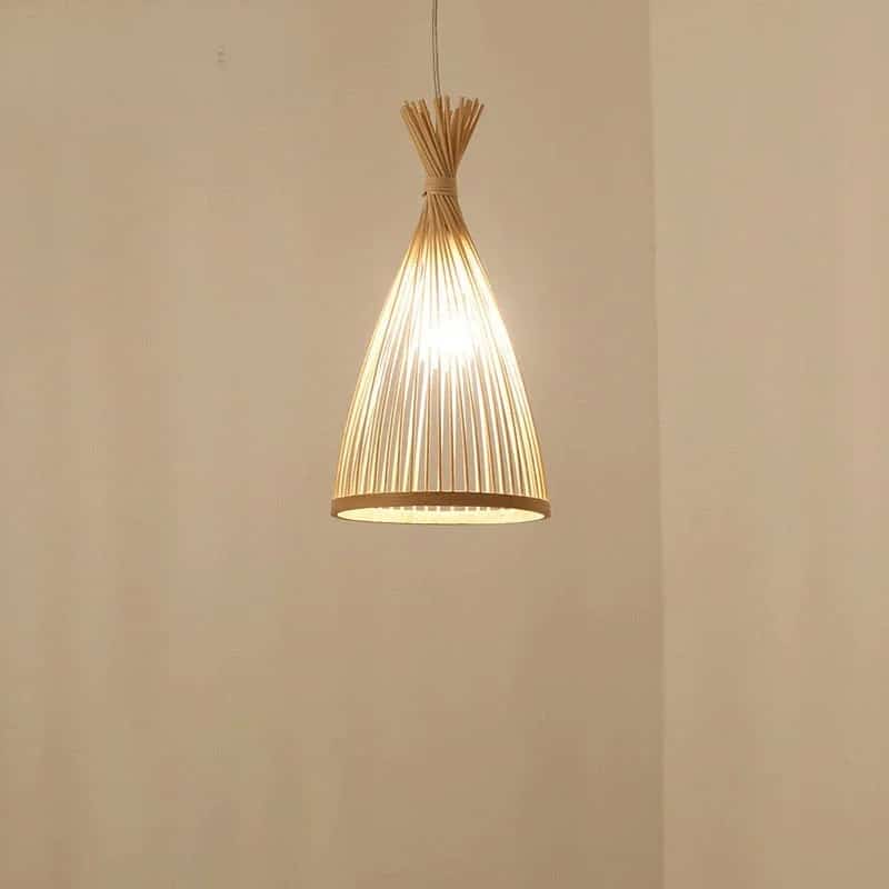 Suspension design bambou tressé inspiration nid