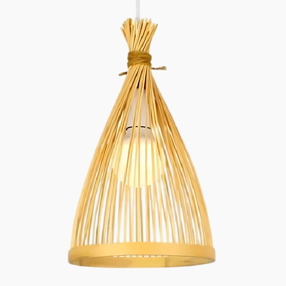 Suspension design bambou tressé inspiration nid