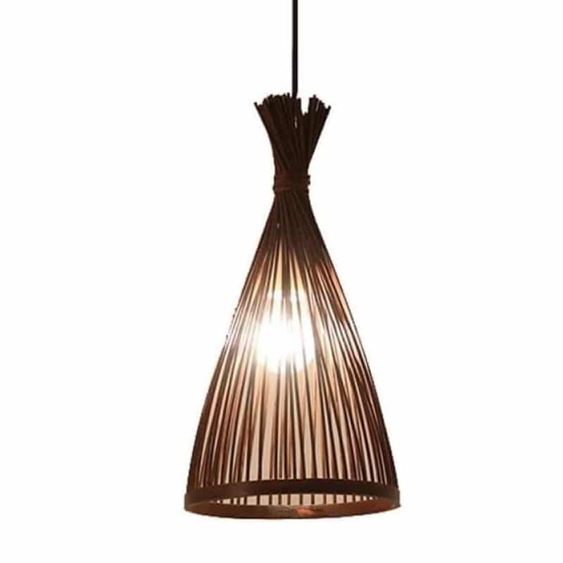 Suspension design bambou tressé inspiration nid