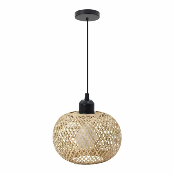 Suspension artisanale en bambou d'inspiration orientale