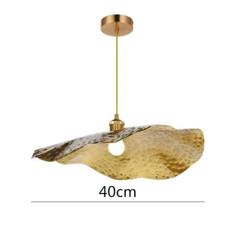 Suspension artisanale lotus en cuivre brossé