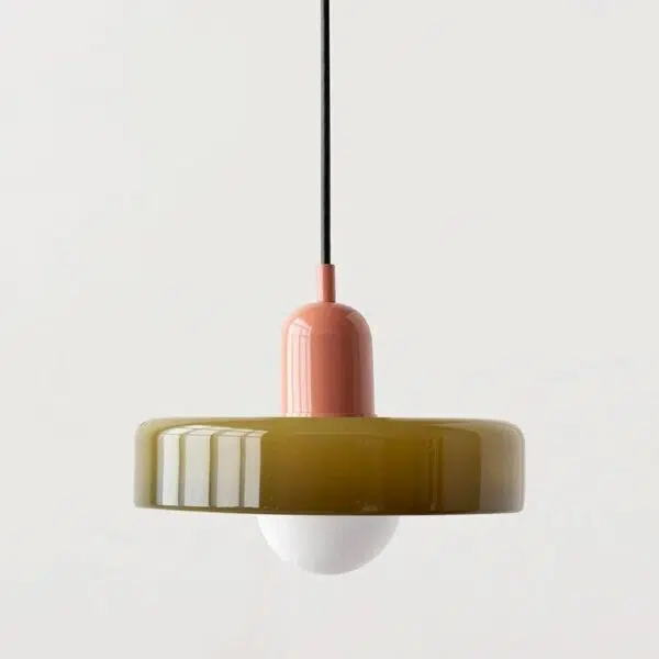 Suspension contemporaine en verre dépoli