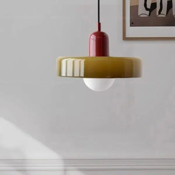 Suspension contemporaine en verre dépoli