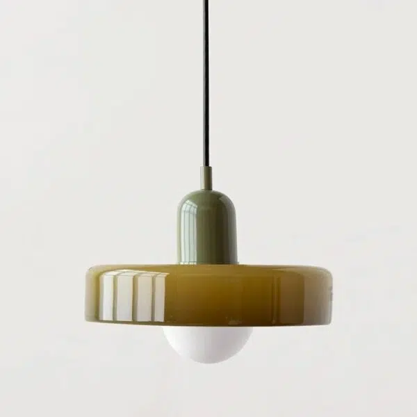 Suspension contemporaine en verre dépoli