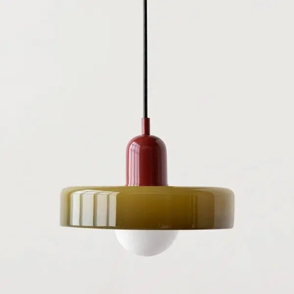 Suspension contemporaine en verre dépoli