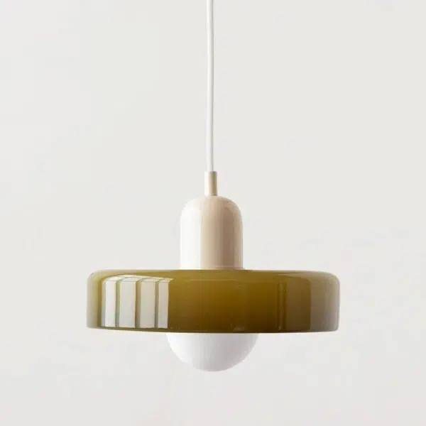 Suspension contemporaine en verre dépoli