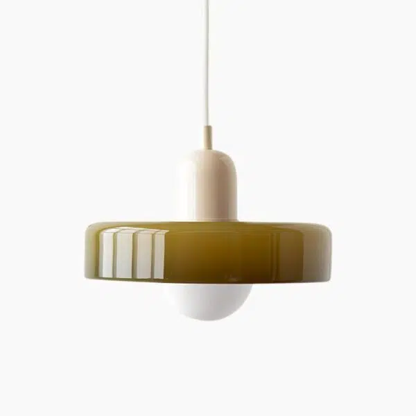 Suspension contemporaine en verre dépoli - Blanc froid