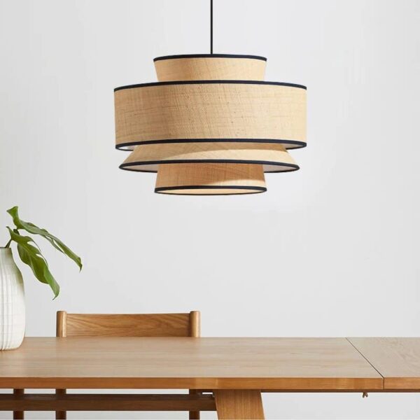 Suspension textile contemporaine d'inspiration asiatique