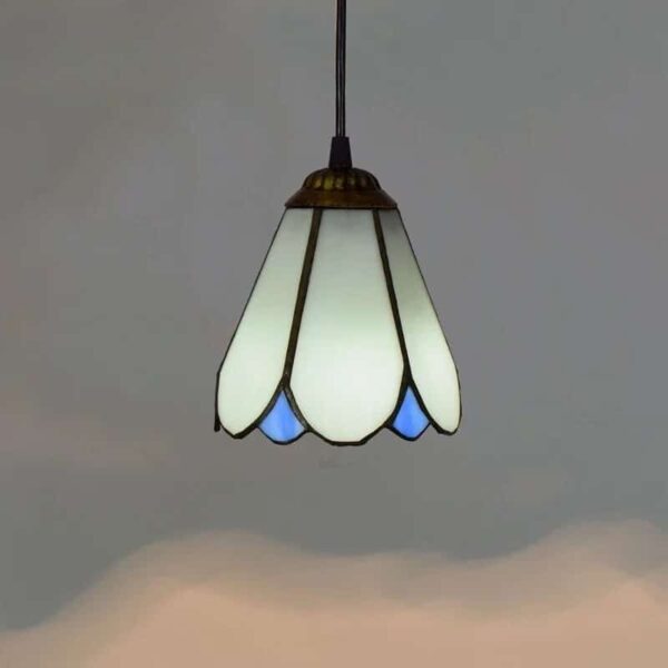 Suspension artisanale en verre, inspiration Tiffany