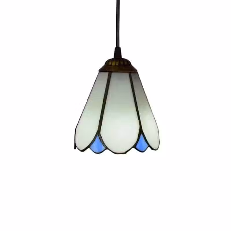 Suspension artisanale en verre, inspiration Tiffany