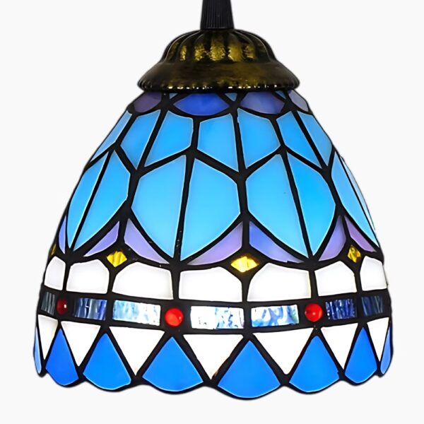 Suspension artisanale verre Tiffany azur