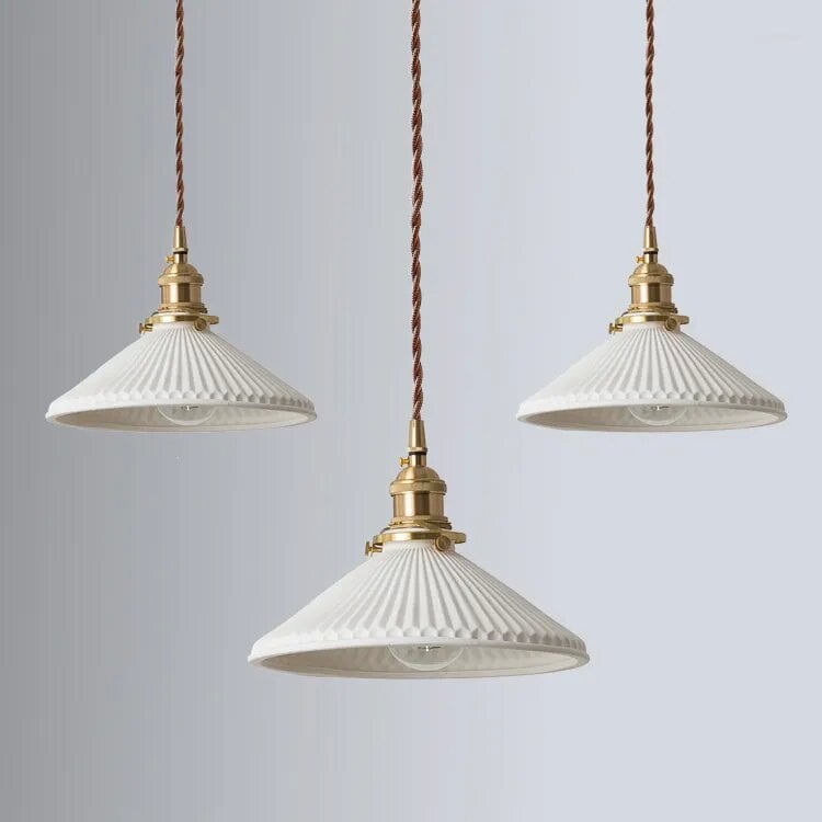 Suspension luminaire en céramique d'inspiration rétro