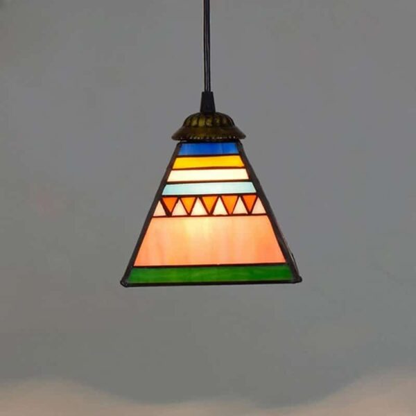 Suspension luminaire en verre artisanal inspiration Tiffany
