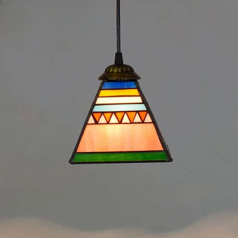 Suspension luminaire en verre artisanal inspiration Tiffany