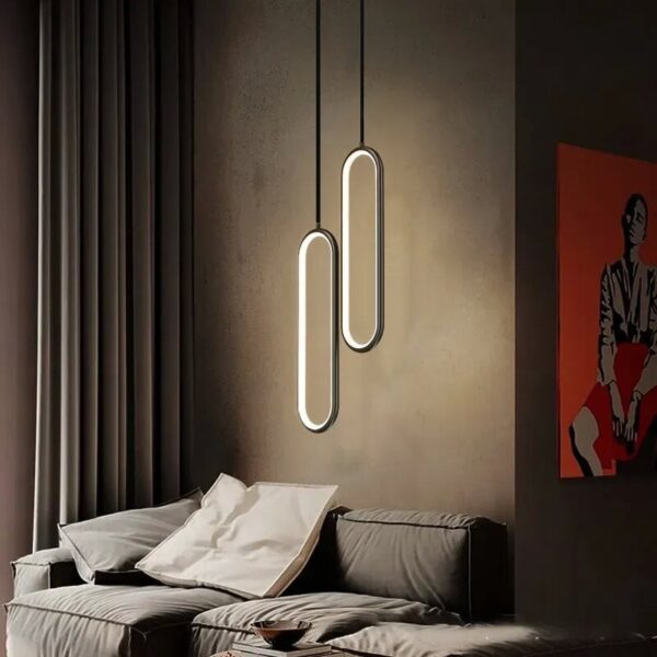 Suspension luminaire ovale à l'élégance nordique