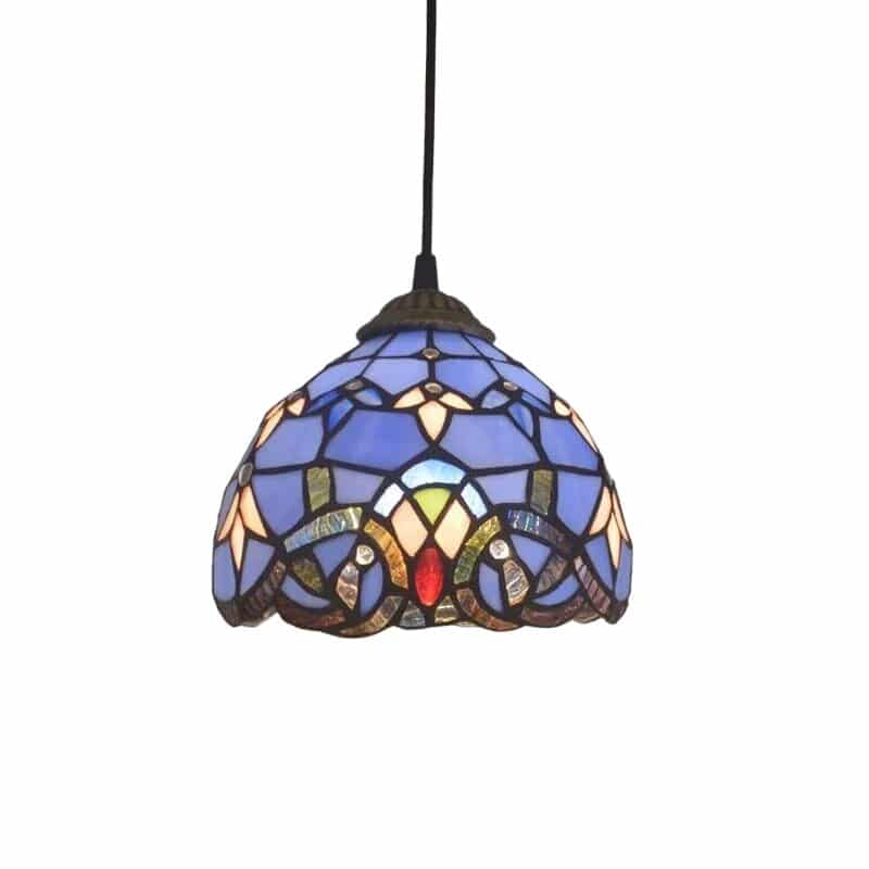 Suspension lumineuse inspiration Tiffany aux motifs raffinés