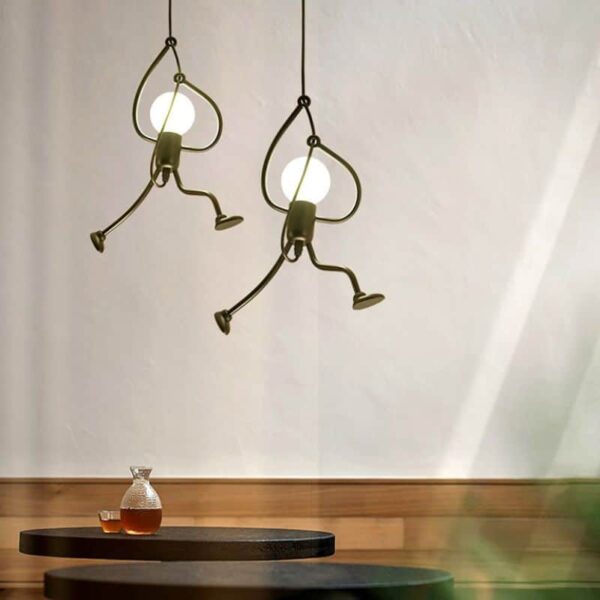 Suspension LED artistique en silhouette humaine