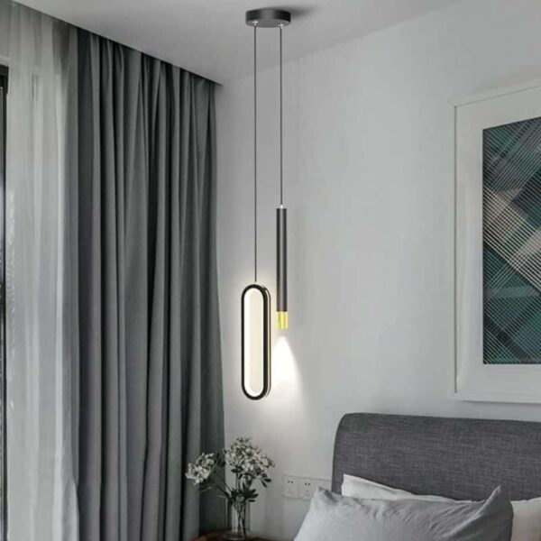 Suspension luminaire LED double à l'esthétique nordique raffinée
