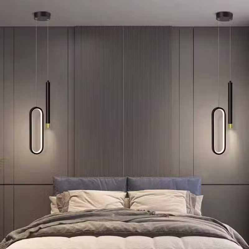 Suspension luminaire LED double à l'esthétique nordique raffinée