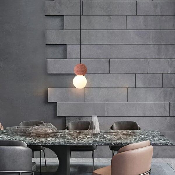 Suspension luminaire LED en verre minéral style nordique