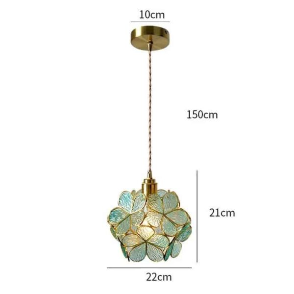 Suspension lumineuse cristalline d'inspiration Art Nouveau