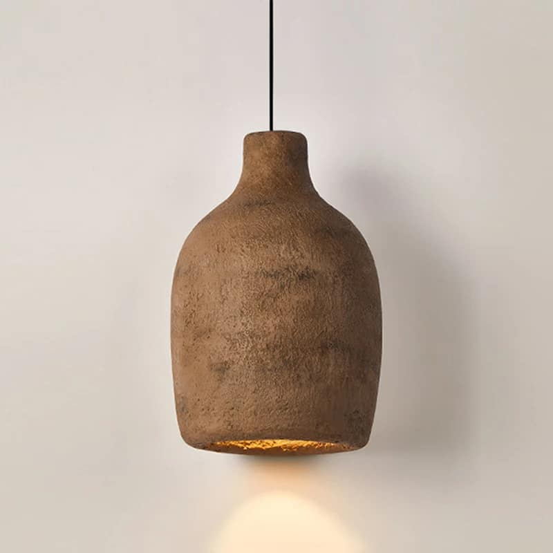 Suspension design épurée en résine naturelle marron