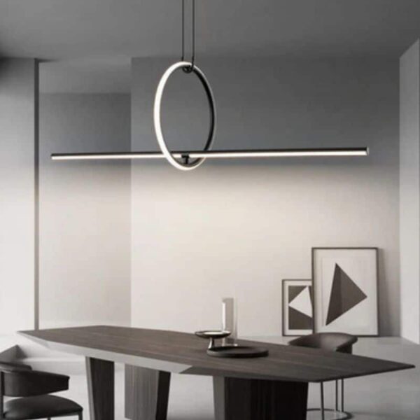 Suspension géométrique moderne et minimaliste noire