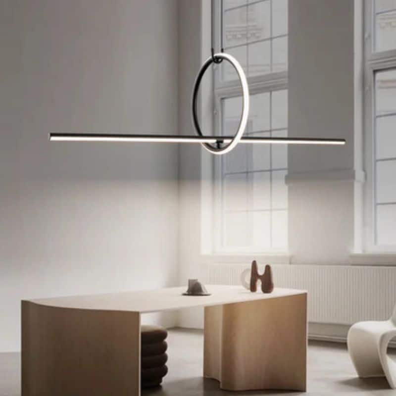 Suspension géométrique moderne et minimaliste noire