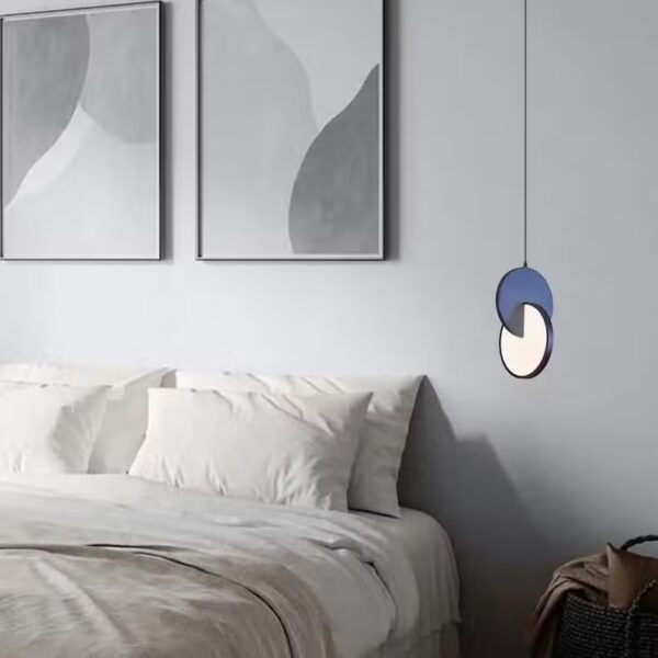 Suspension LED contemporaine en aluminium azur