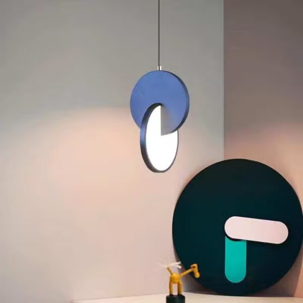 Suspension LED contemporaine en aluminium azur