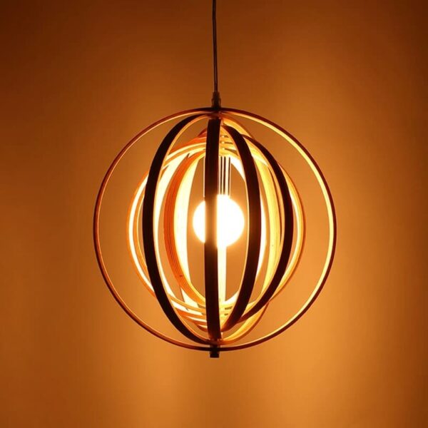Suspension LED nordique avec anneaux sculptés