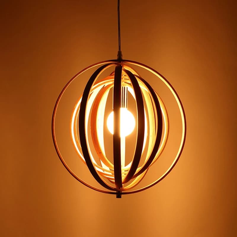 Suspension LED nordique avec anneaux sculptés