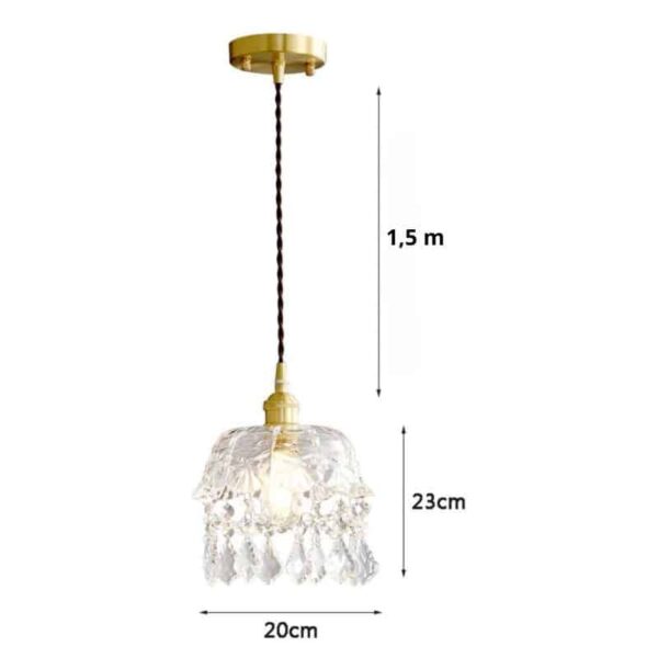 Suspension luminaire artisanale en pierre de verre