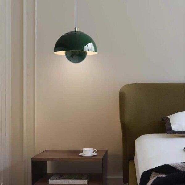 Suspension luminaire champignon en métal brossé
