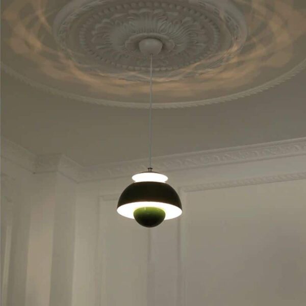 Suspension luminaire champignon en métal brossé