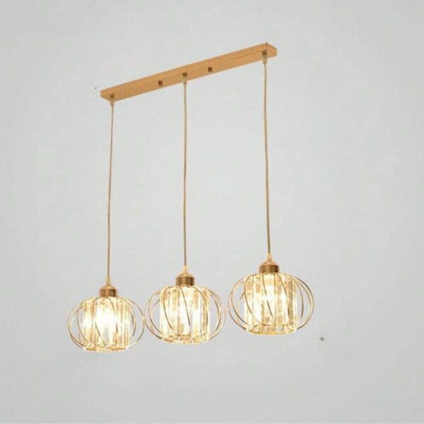 Suspension luminaire contemporaine en finition or satiné