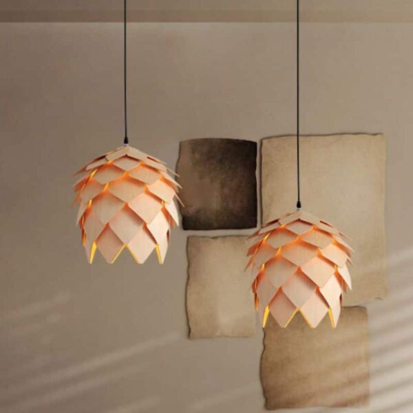 Suspension lumineuse naturelle inspirée des trésors forestiers
