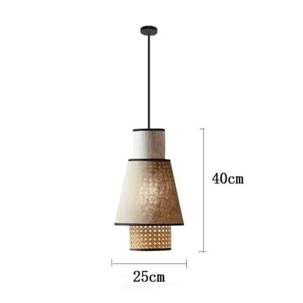 Suspension nordique en rotin naturel avec alliance de tissu