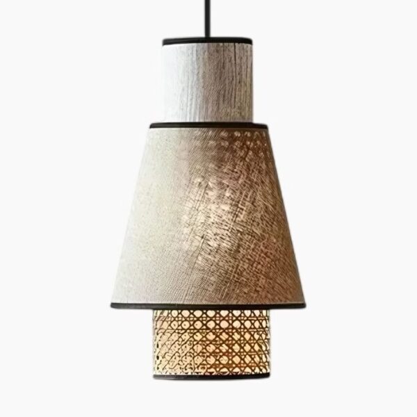 Suspension nordique en rotin naturel avec alliance de tissu