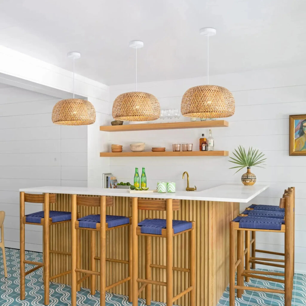 Suspension artisanale en bambou d'inspiration nordique