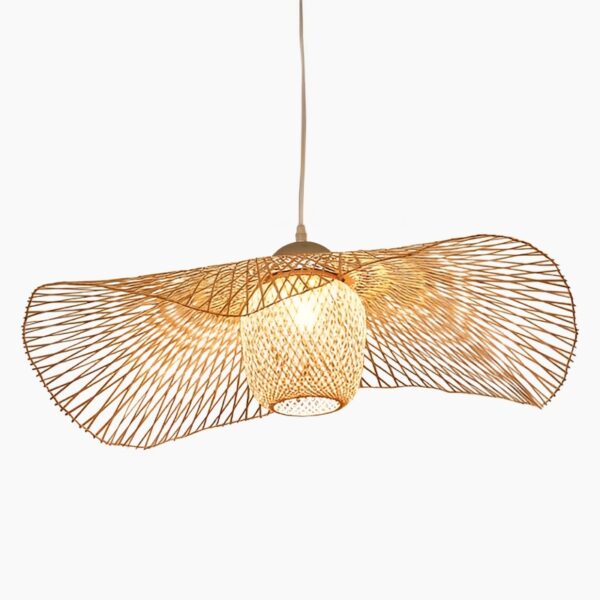 Suspension artisanale en bambou d'inspiration orientale