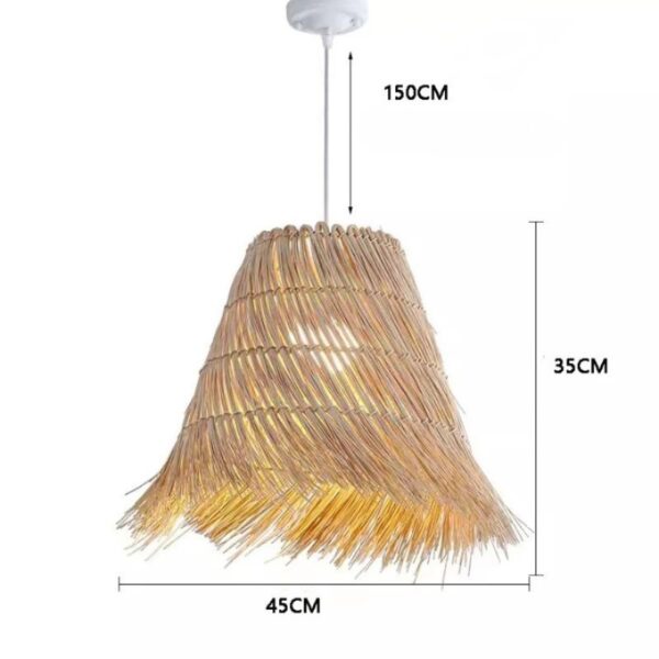 Suspension artisanale en rotin au design contemporain