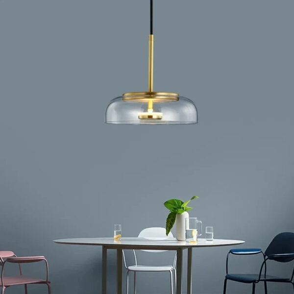 Suspension contemporaine avec diffuseur en verre noble