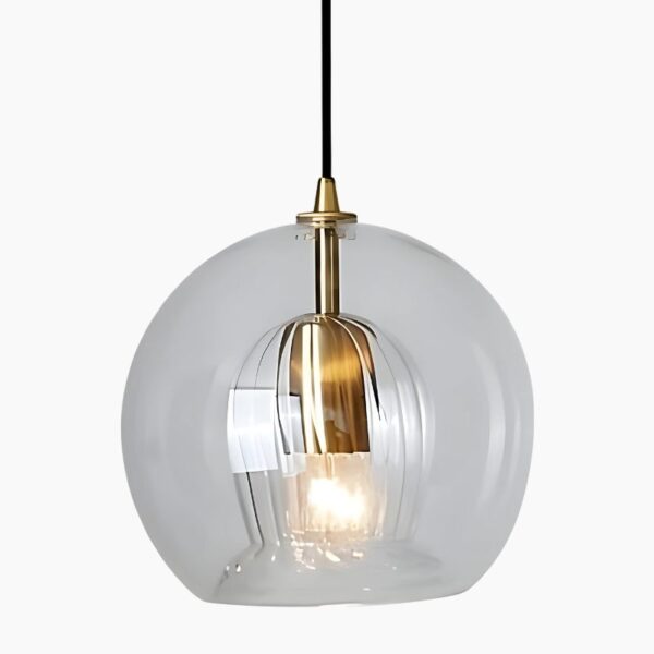 Suspension contemporaine avec globe en verre cristallin