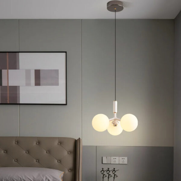 Suspension contemporaine en acier brossé