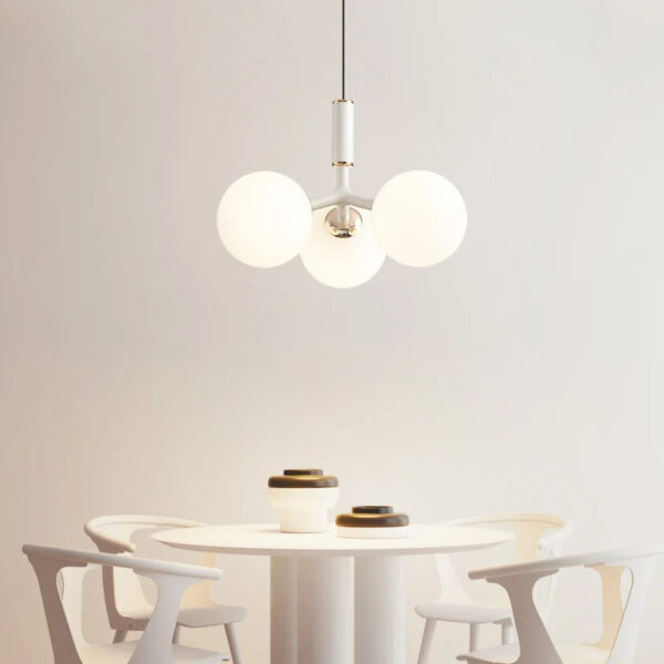 Suspension contemporaine en acier brossé