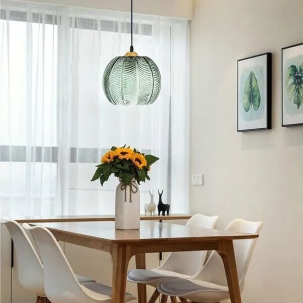 Suspension contemporaine en pierre de verre pour espace repas