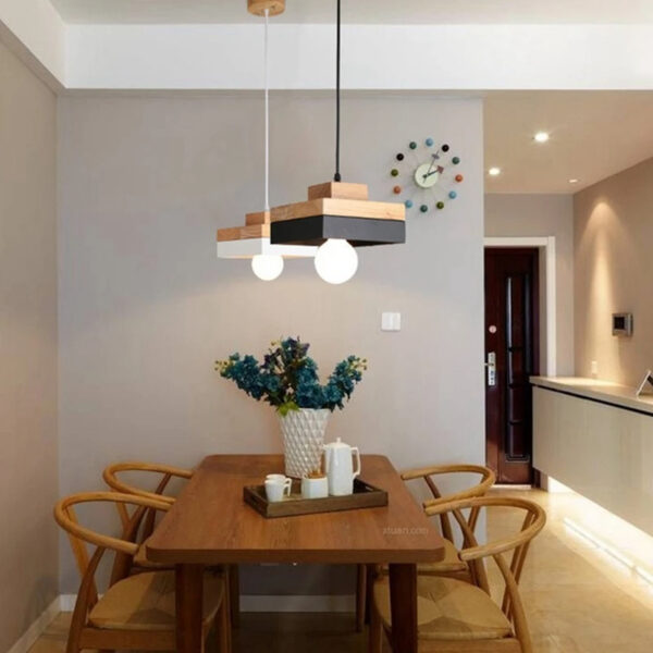 Suspension cubique en bois inspiration nordique